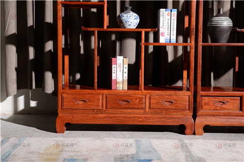 缅甸花梨家具 古董红木博古架